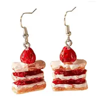 Unique Strawberry Cake Earrings Shaped Ear Rings Eardrops Ear Pendants Stylish Accessories for Girls F0S4 1