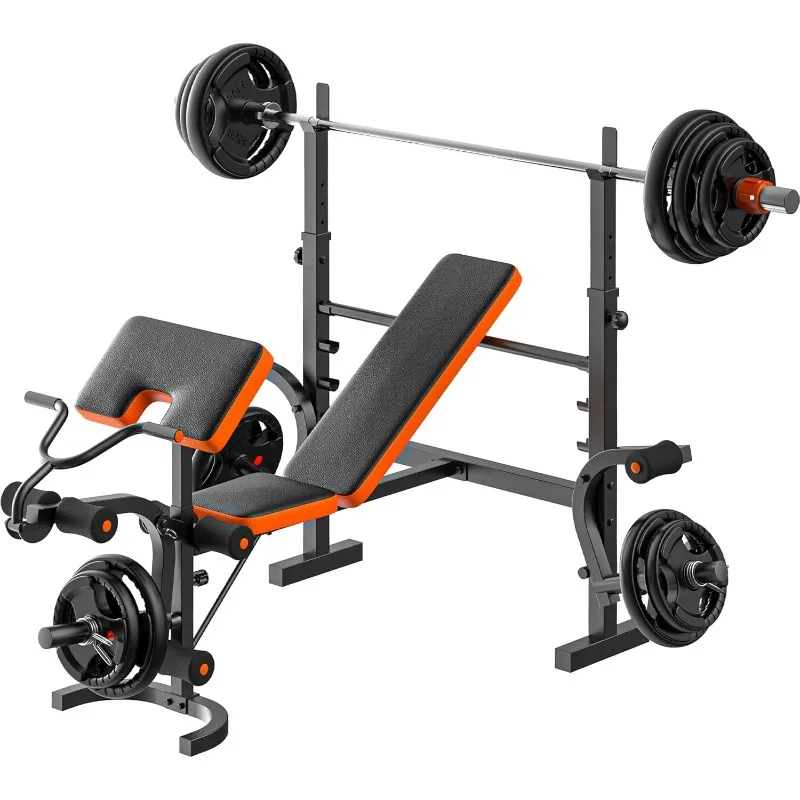 Weight Bench Press Set wWeight Bench for Home Gym Adjustable Workout Pad Full Body Flat Incline Bench Weight Lifting 1