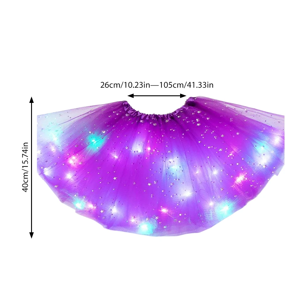 Womens LED Layered Tutus Sparkly Sequin Light Up Tutus Glow Tulle Dance Skirts for Party Rave Festival Carnival Costume