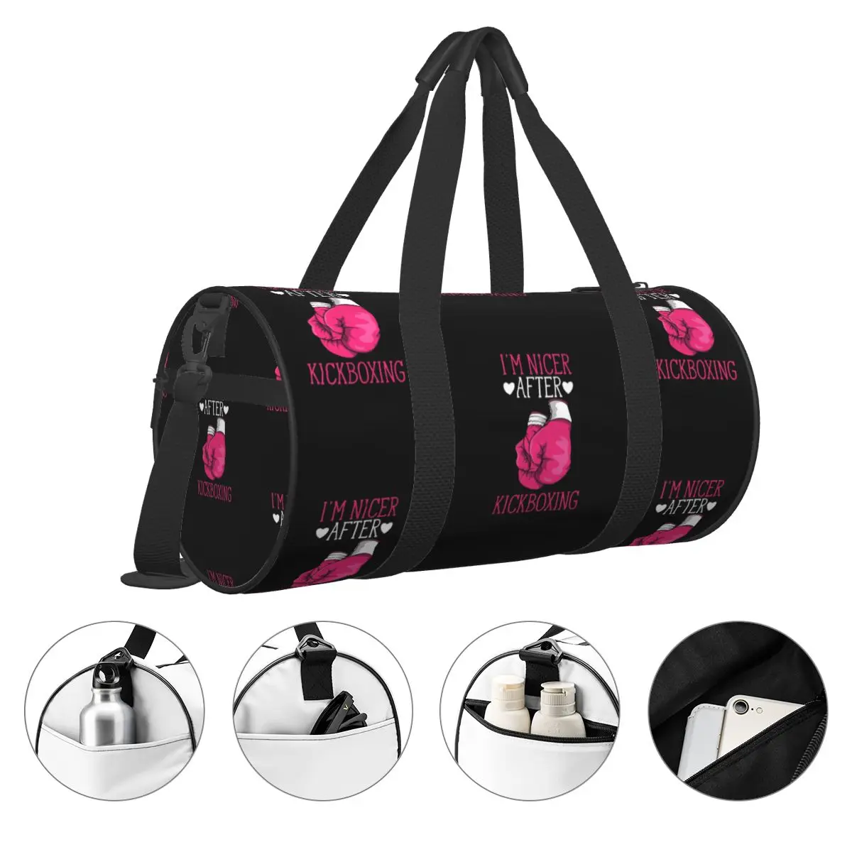 Funny Kickboxing Sports Bags Martial Arts Gift Training Gym Bag Large Retro Handbags Couple Pattern Outdoor Fitness Bag 3
