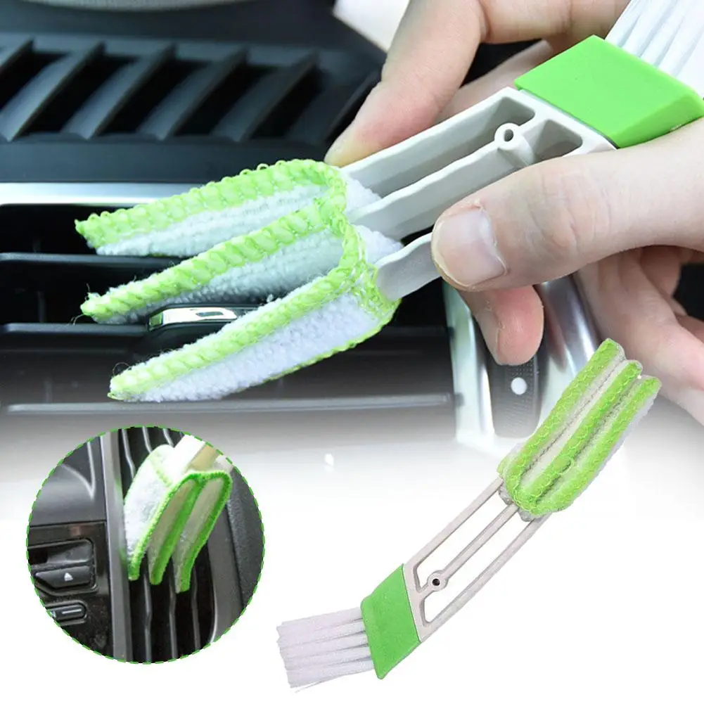 Car Air Conditioner Vent Brush Microfibre Car Grille Detailing Brush Cleaning Auto Blinds Cleaner Car Duster Z6W0