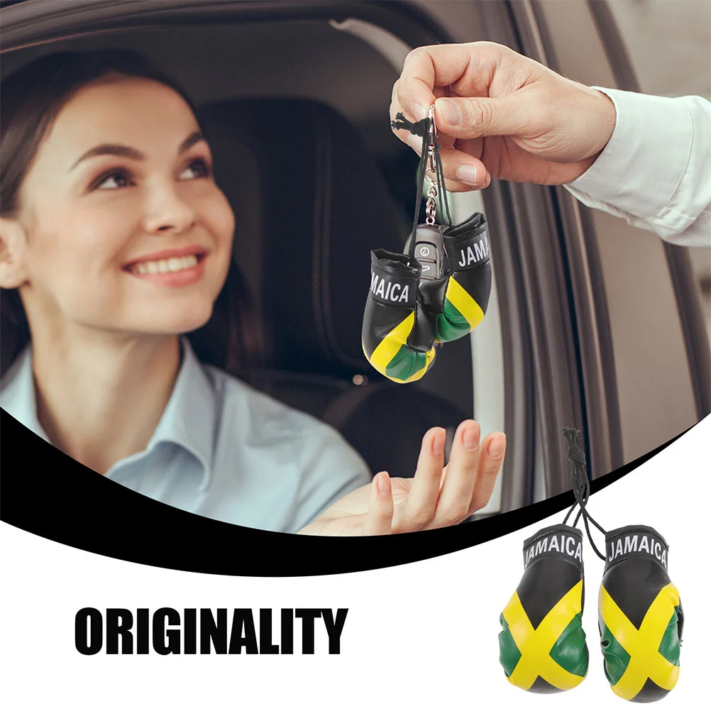 4Pcs Boxing Gloves Pendant Realistic Martial Souvenirs Christmas Car Mirror Decorations Fitness Accessories Mini Boxing
