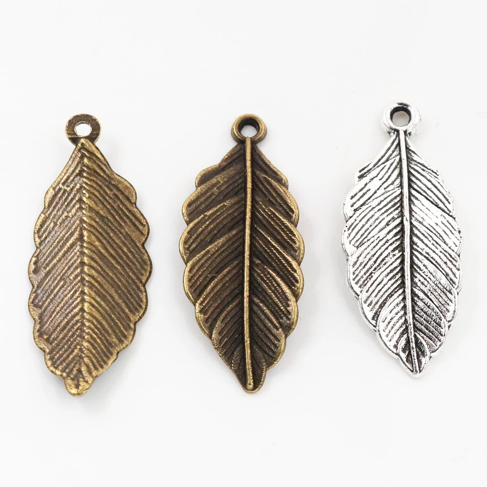 12 stücke Charme blatt 31x12mm Antike, Der anhänger fit,Vintage Tibetischen Silber Vergoldet Bronze,DIY armband halskette