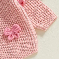 Adorable Baby Girl Autumn Pullover Sweater with 3D Bow Detail Cozy Long Sleeves and Crew Neck for Cold Weather Warmth - Image 2