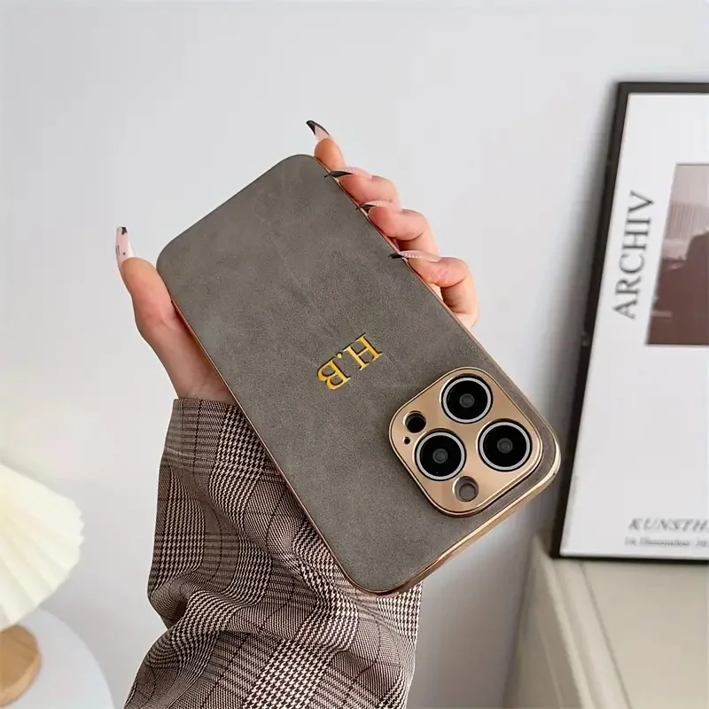 Luxury Matte Lambskin Personalized Case For iPhone 16 15 14 thumbnail 1