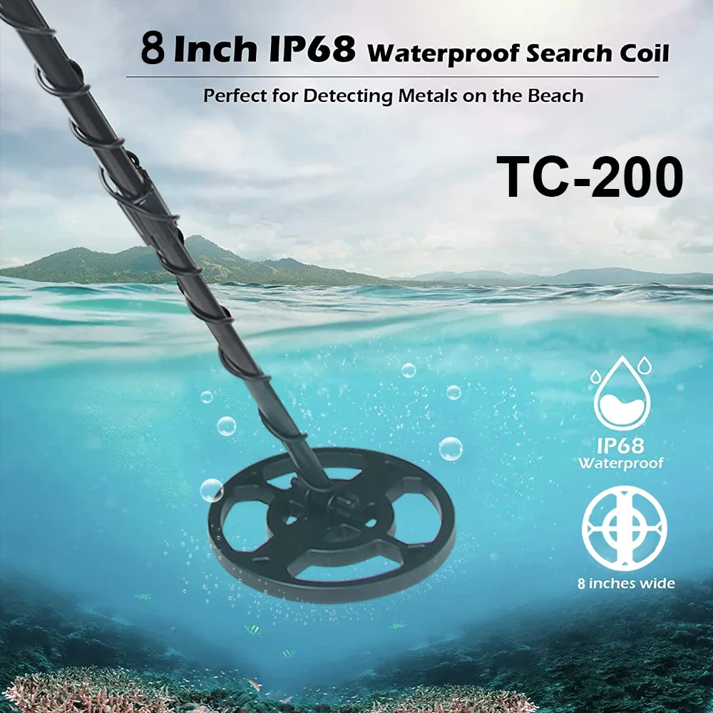 Professional Metal Detector Search Coil Detecting Coils for Tanxunzhe TC-200 8 inch Waterproof 6.6KHZ   Accessories