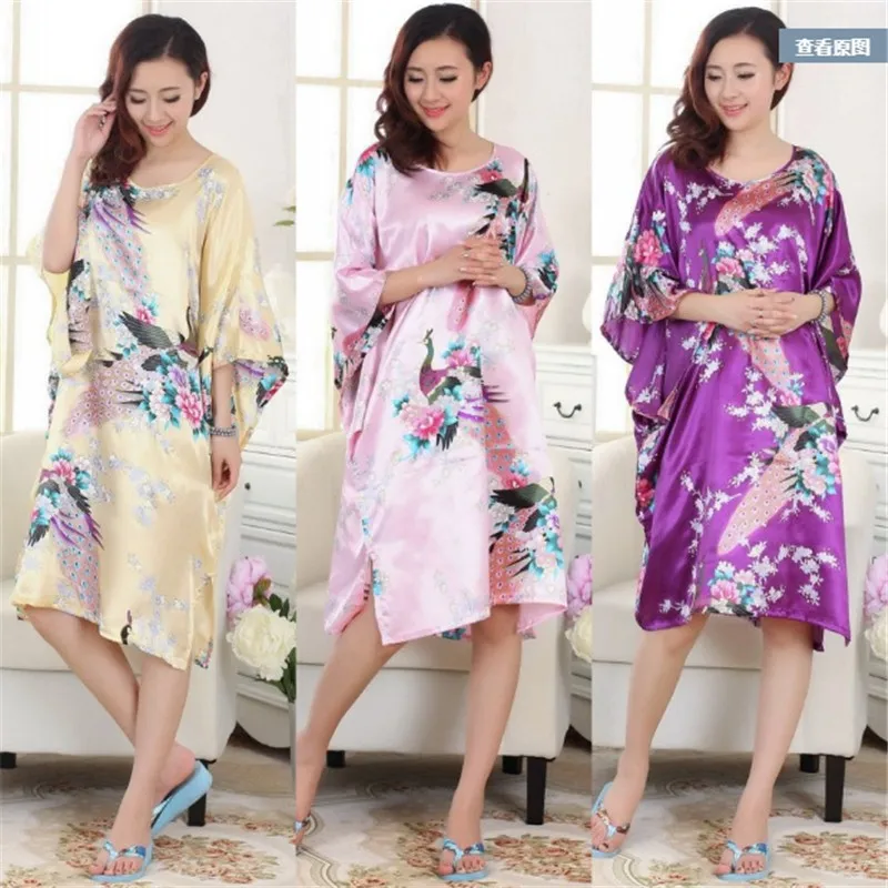 

Short Style Asain Japanese Style Kimono Yukata Dress Haori Woman Sleep Night Wear Bathing Robe Oriental Chinese Silk Pajamas