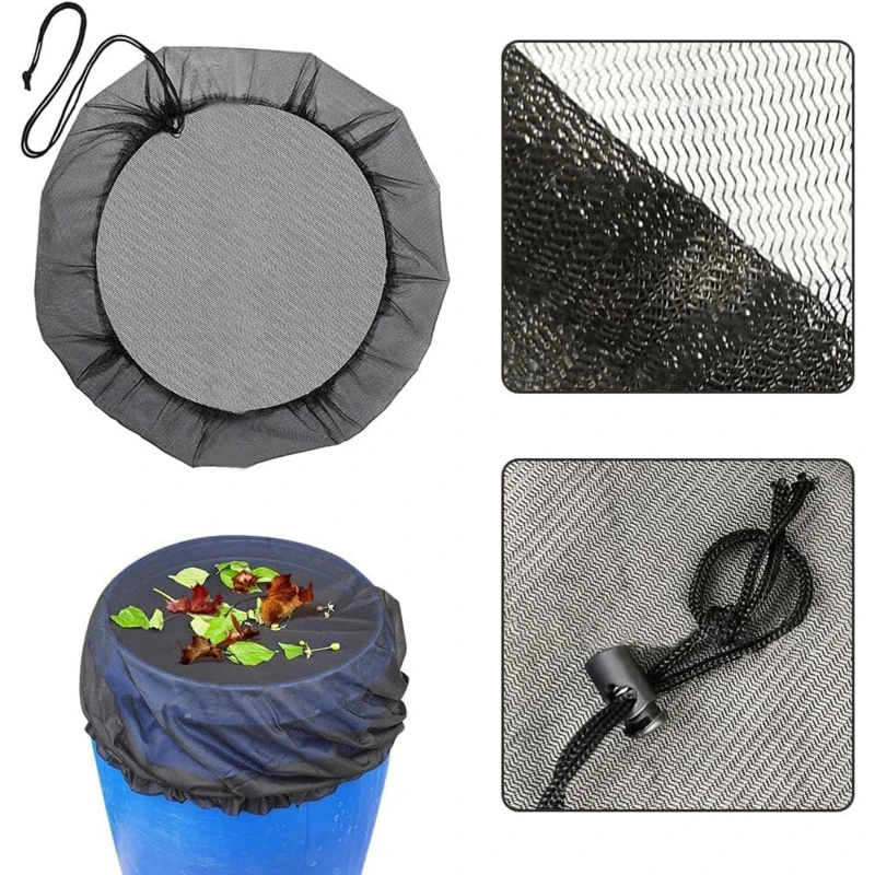 60-100cm Mesh Cover Netting for Rain Barrel Water Collection Anti-fall Leaves