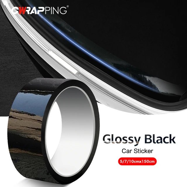 Auto Aufkleber Glänzend Schwarz Carbon Faser Muster Wasserdichte 3D/6D  Carbon Fiber Bumper Tür Trim Schutz Aufkleber Auto Zubehör - AliExpress