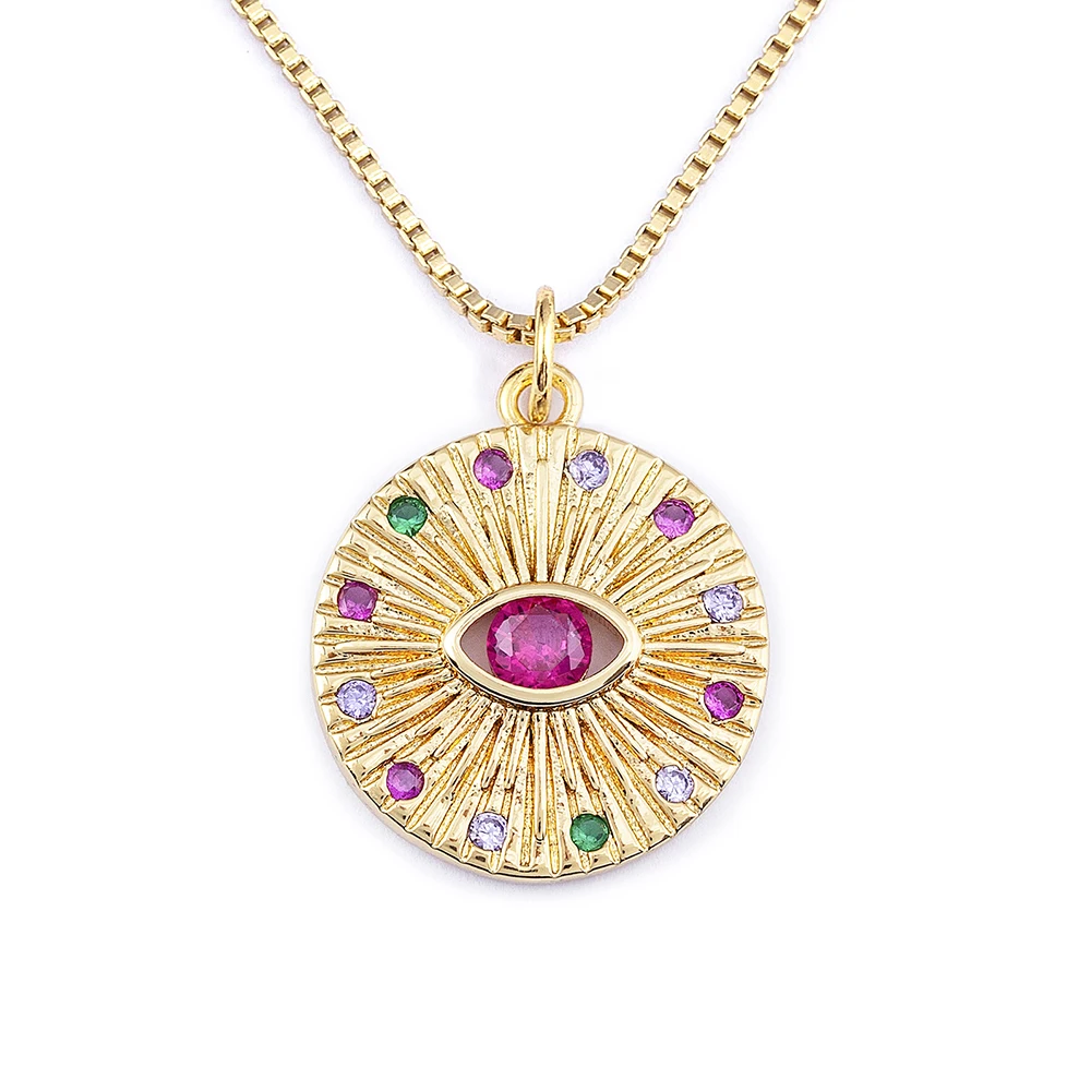 Nidin New Fashion Rainbow Zircon Inlaid Turkish Evil Eye