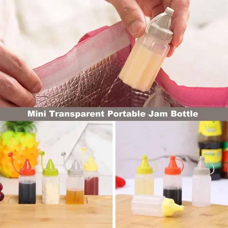 4/20PCS Mini Squeezing Bottles Portable Plastic Tomato Honey Mustard Salad Sauce Container Kitchen Classification Storage Tools 4