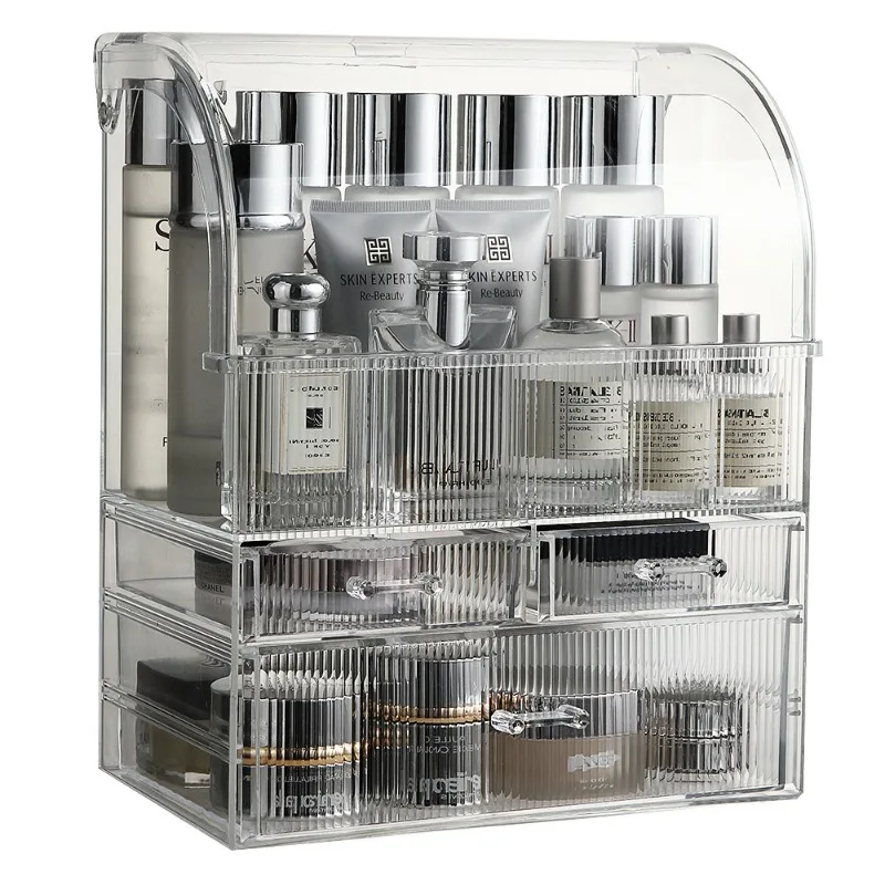 Cosmetics storage box, high-end skincare products, dust-proof household items, desktop shelf, acrylic transparent tape cover 3