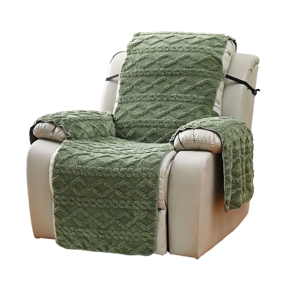 Sofa Cover Chair Cover Thick Double-sided 1 Seater Furniture Protector Covers Jacquard Plus Velvet Massage Chair 3