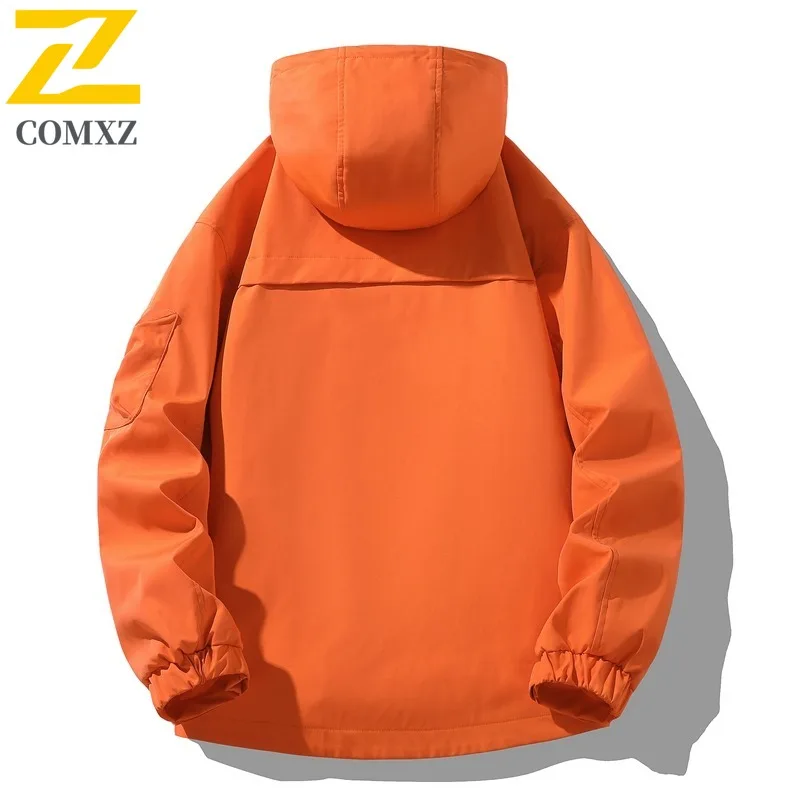 COMXZ Mens Jacket Minimalist Hooded Mountaineering Windproof Jacket Daily Wear Comfortable Lightweight Autumn Outdoor Clothing