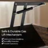 Lift Top Coffee Table with Hidden Compartment and Storage Shelf, Rising Tabletop Dining Table for Living Room Reception Room 5