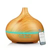 500ml Air Humidifier Aromatherapy Essential Oil Diffuser Wood Grain Ultrasonic Remote Control 7 Color Lights For Home Bedroom 4