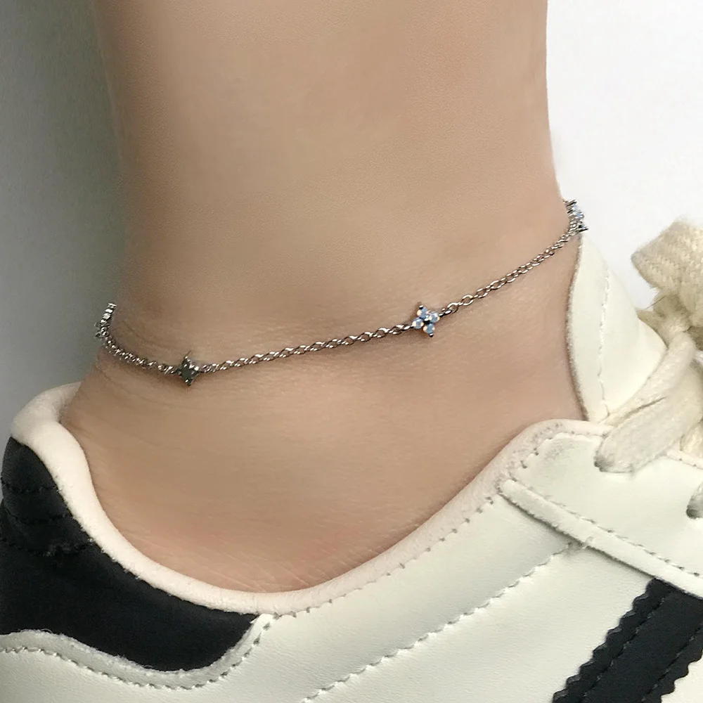Dainty Crystal Gold Color Anklet for Women Summer Beach Jewelry Chain on The Foot Gifts for Women Girls Jewellry KDA003
