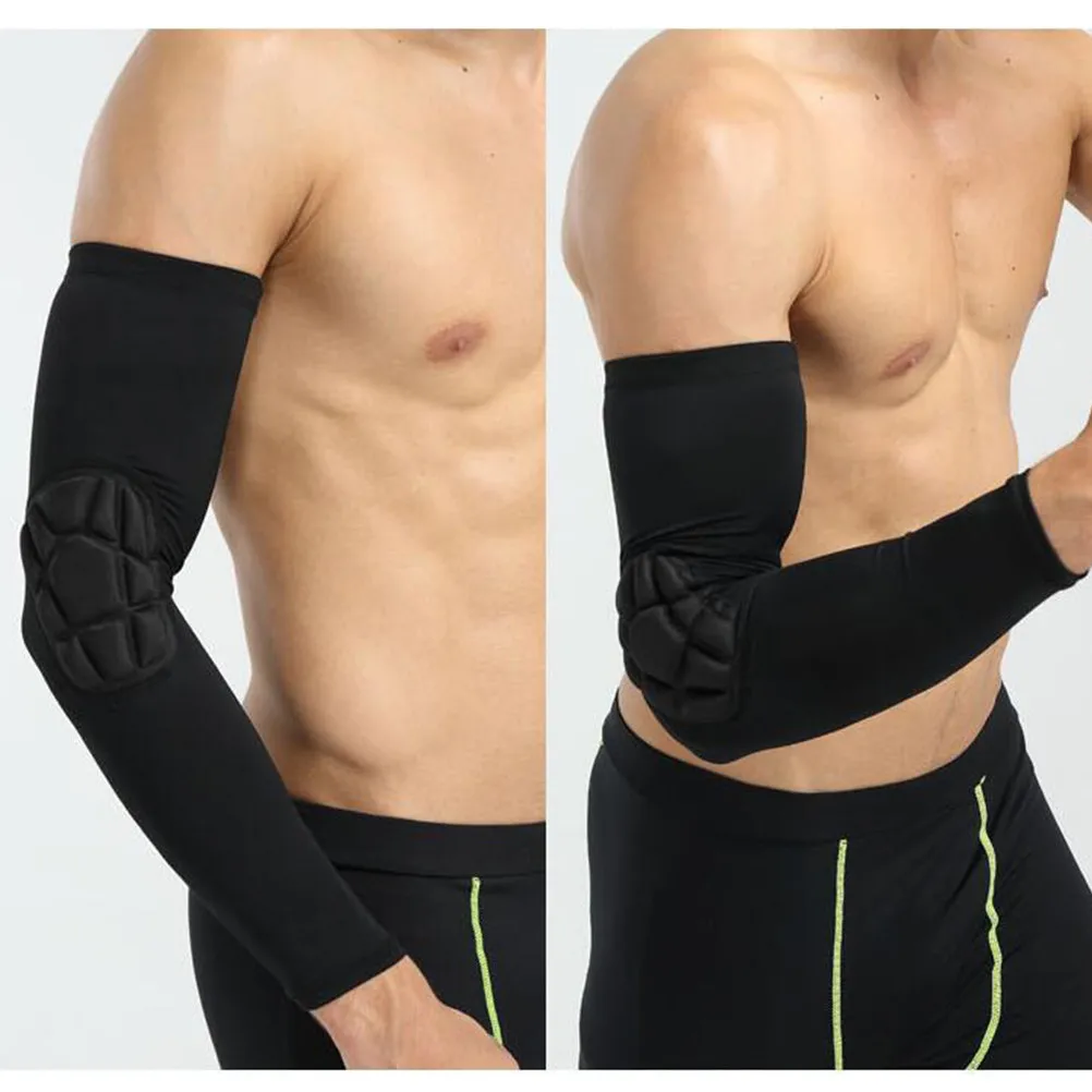 1Pcs 스포츠 팔 슬리브 블랙 Xl 긴 팔꿈치 보호대 사이클링 러닝 농구 야외 스포츠 팔 슬리브 용 충돌 방지