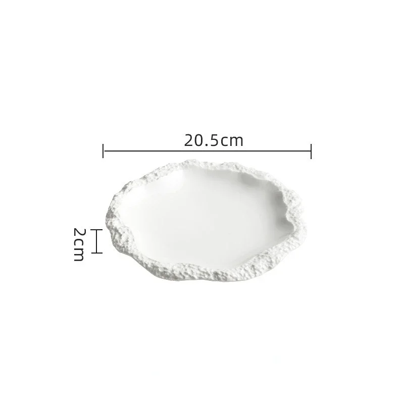 Rock Pattern Skirt Plate Dish Plate Household Ceramic Flat Shallow Hotel Tableware dining dish