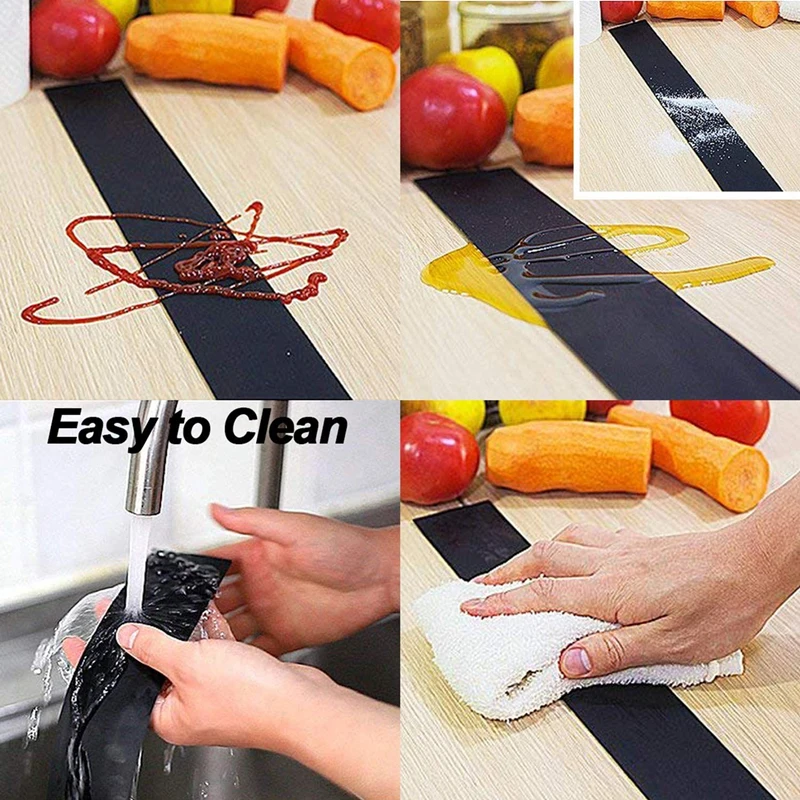 Kitchen Stove Counter Gap Cover T-shaped Silicone Rubber Strip Oil Proof Slit Filler Heat Resistant Mat Dustproof Sealing Strip