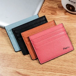 Unisex Card Holder Lychee Pattern Wallet Candy Color Credit Card Box Multi Slot Slim Case Wallet Women Men Business Card Cover