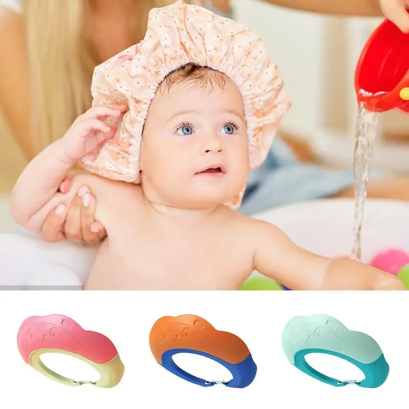 

Baby Hair Washing Shield Soft Visor Hat For Shower Bathing Protection Tear Resistant Adjustable Kids Shampoo Bath Hat For Babies