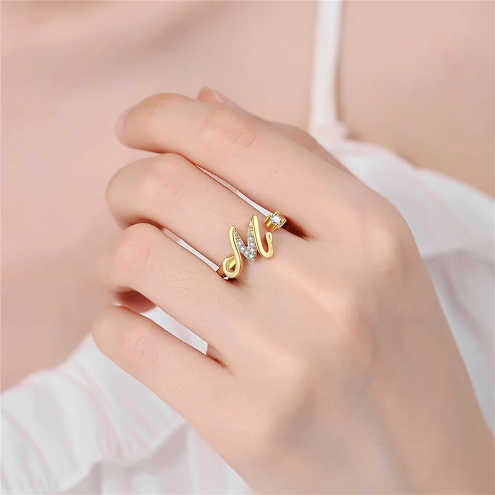 Finger Ring Opening Ring Adjustable Rings Wedding Rings Wedding Ring Crystal Initial Letter Rings for Girl