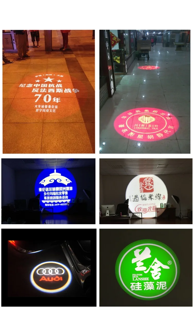 Logo personalizzato proiettore lente in vetro 37mm-27mm diametro negozio centro commerciale KTV modello di testo Logo illuminazione pubblicitaria proiezione Gobo - immagine 6