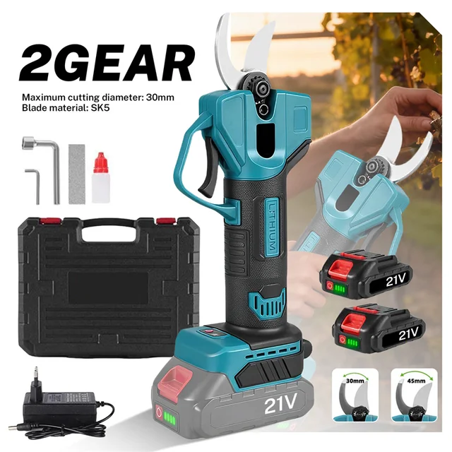 Ciseaux électriques 30MM, 2 vitesses, sans fil, pour la coupe des branches d'arbres fruitiers, outils électriques pour batterie Makita 18V 1