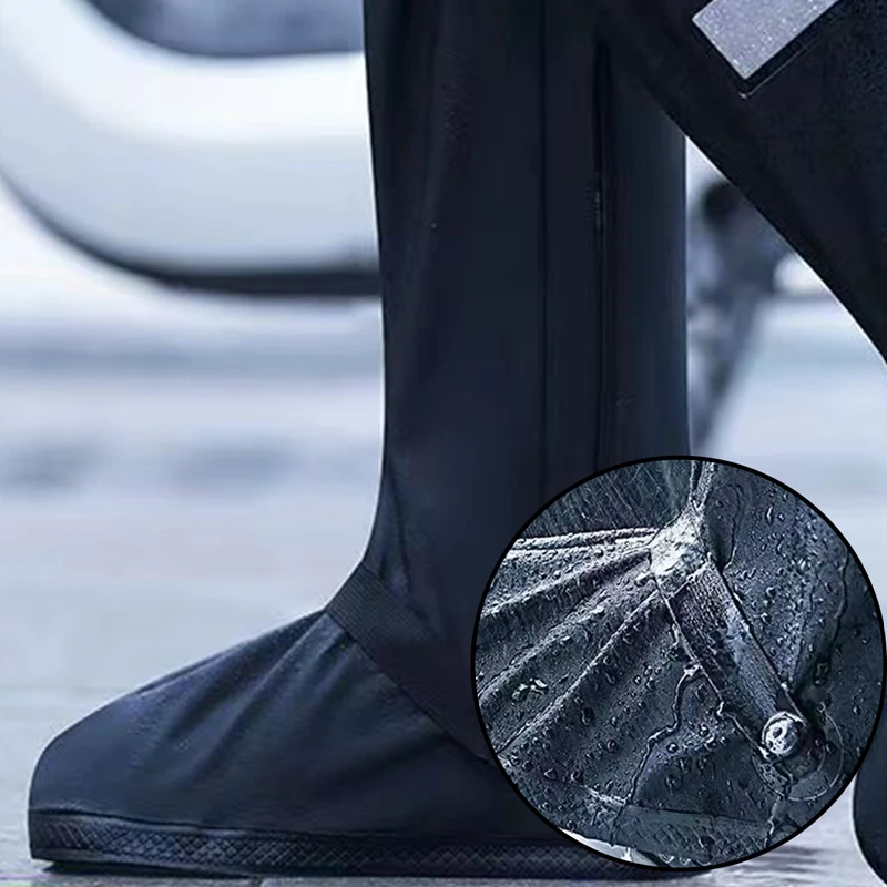 Rain Shoe Covers Waterproof Rain High Tube Thick Boot Shoe Cover Boot Galoshes Shoes Covers Overshoes Rain Snow Gear For Cycling Outdoor Sports