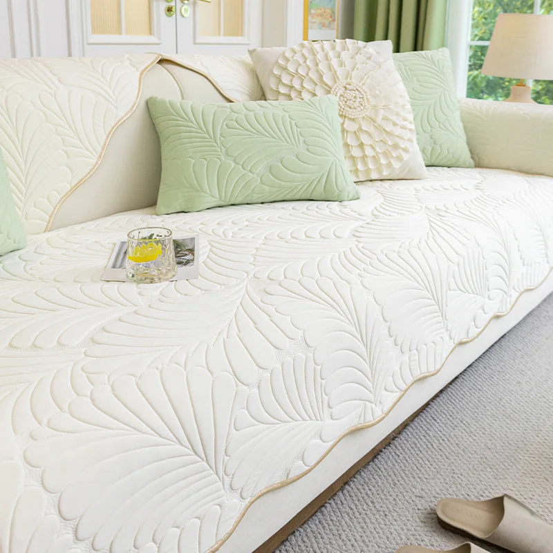 Fresh Pure Cotton Sofa Cover Protector Chaise Four Season Stretch Corner Sofa Cushion Sofa Towel 1/2/3/4-seater for Living Room 3