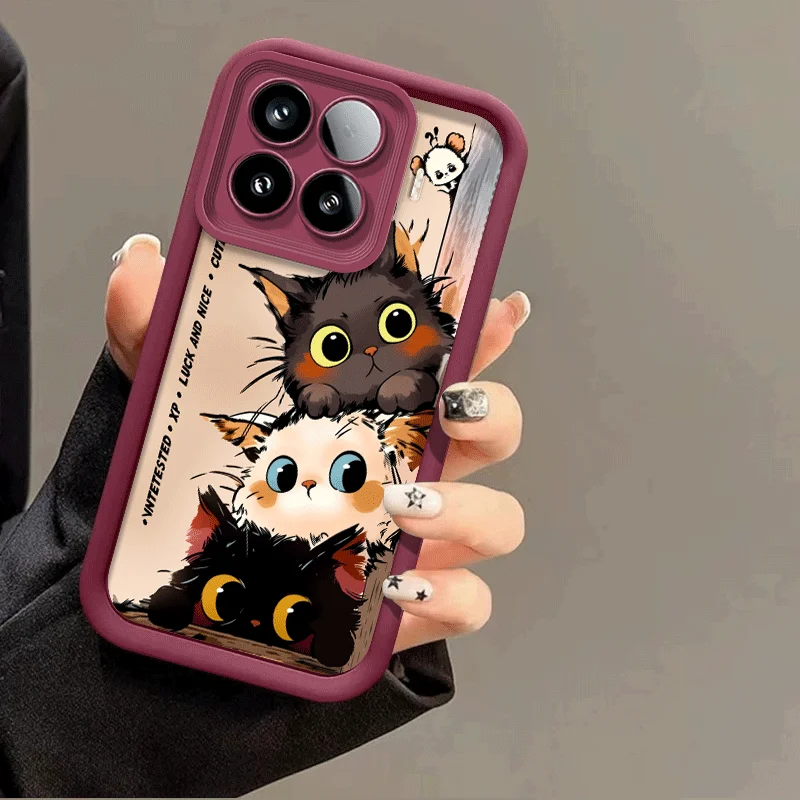 Cute Cat Print Pattern Silicone Protective Cover - Shockproof Flexible Case