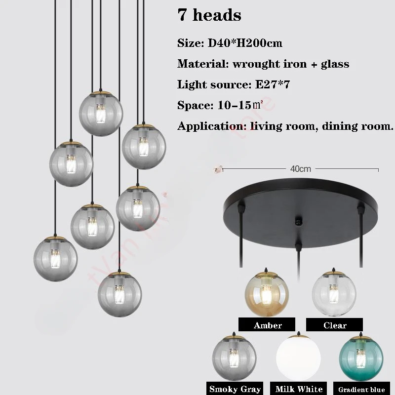 

Светодиодный подвесные лампы, роскошные современные дуплексные лестницы, вилла, квартиры, отеля, лобби, ресторана, скандинавские стеклянные подвесные светильники для украшения дома