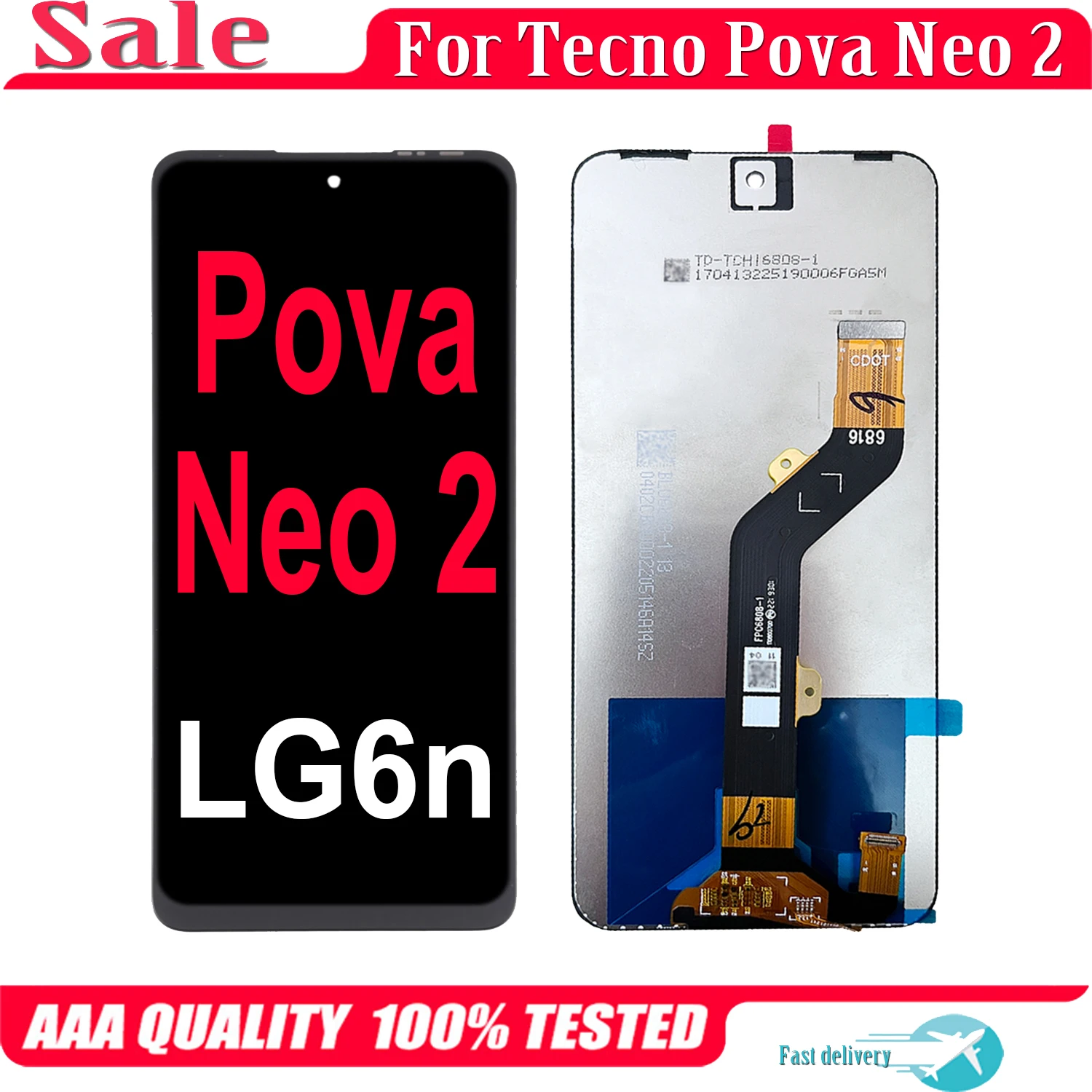 

6.82'' For Tecno Pova Neo 2 LG6n LCD Display Touch Screen Replacement Digitizer Assembly For Pova Neo2 LCD