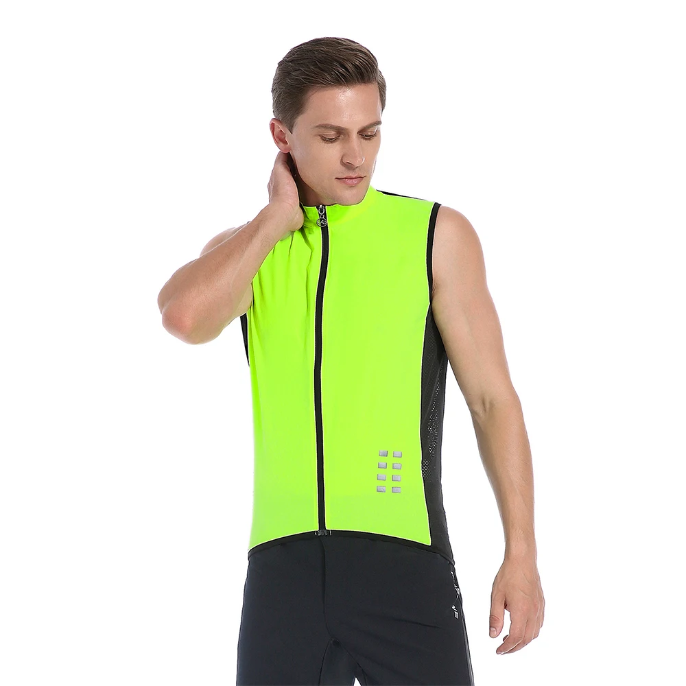 WOSAWE Reflective Cycling Vest Mesh Windproof Lightweight Ciclismo Mtb Bike Sleeveless Jersey Breathable Clothing Cycling Gilet