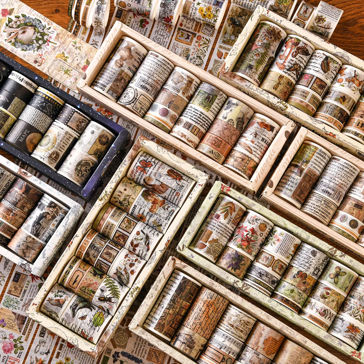 18-24 rolls/box Retro washi tape suitable for DIY handbooks items gift wrapping decoration exquisite decoration supplies