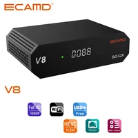 ECAMD V8 Приемник спутникового телевидения Cccam Newcam Mgcam DVB-S/S2/S2X 1080P HD 2,4G WIFI HEVC ТВ-декодер Бесплатная ECAMD H.165 GTMEDIA V8X — изображение 4