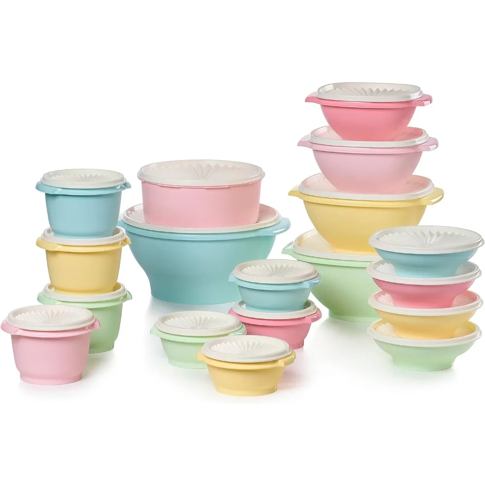 

Heritage Collection 36 Piece Food Storage Container Set in Vintage Colors- Dishwasher Safe