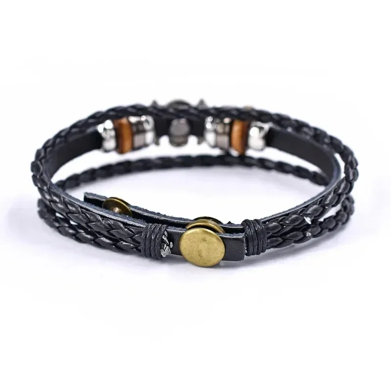 Anime One Piece Bracelet Luffy PU Bracelet Cosplay Accessories Straw Hat Pirate Jewelry Leather Bracelet Birthday Gifts 2