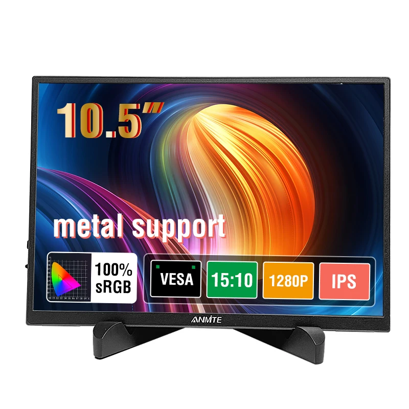 10.5인치 휴대용 모니터 1280P HDR 15:10 저블루라이트 Xbox PS4/5 스위치 휴대폰 PC 노트북 확장용