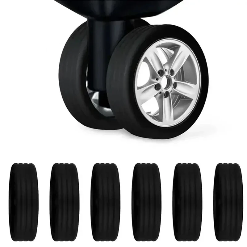Luggage Wheel Protector 8pcs Luggage Roller Rubber Cover Silent Trolley Wheel Accessory For Dualwheel Luggage