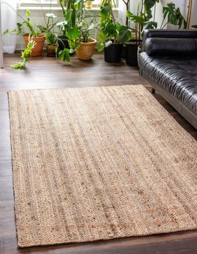Rug Jute Carpet Rectangle Natural Handmade Runner Rustic Look Braided Style Living Room Decoration Rugs for Bedroom 4