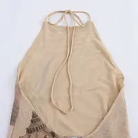 2024 Autumn New Temperament Women's European and American Style Fashion Slim Shell Print Silk Mesh Dress Street Style Slim Skirt - Image 4