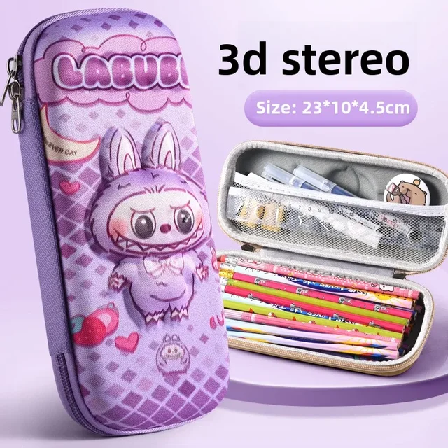 3D Stationery Box Cute Cartoon Pencil Box Student Study Stationery Box Large-capacity Pencil Case and Lab-pulling Cloth 5