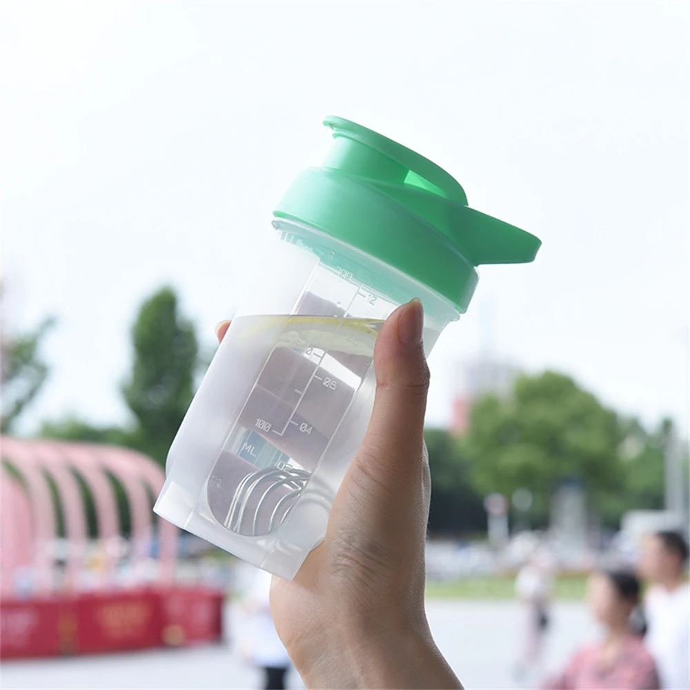 300ML Blender Shaker Bottle with Stainless Ball BPA Free Plastic Protein Shakes Leakproof for Powder Workout Gym Sport