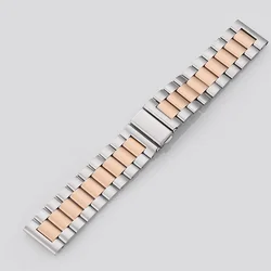 Sleek Stainless Steel Metal Watch Band - Premium Design and Comfort - 22mm watch band (Silver Rose 13)