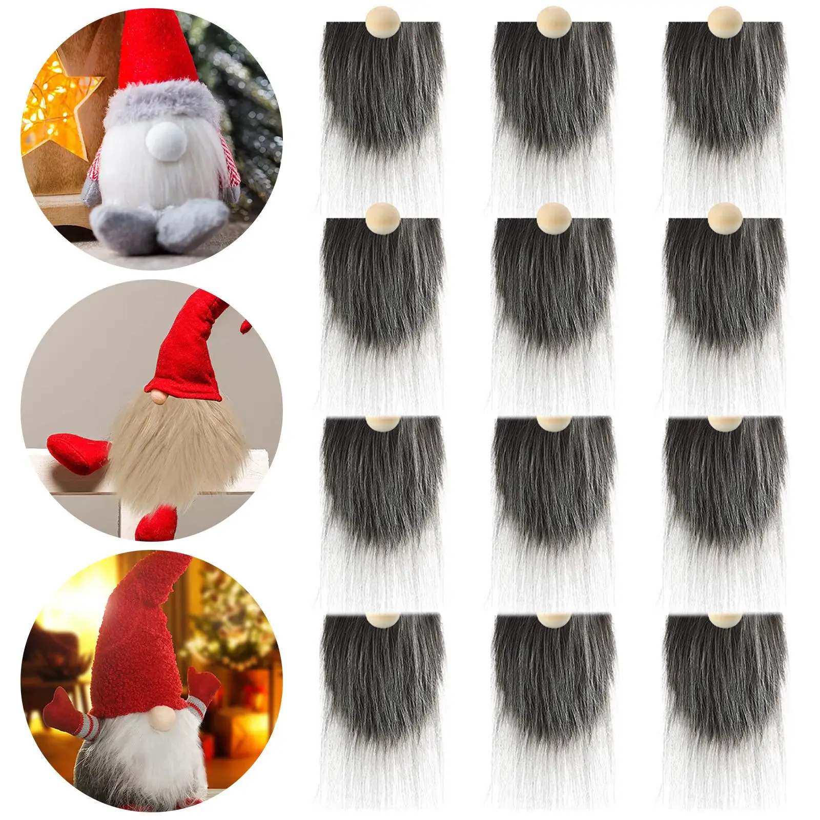 Pre-Cut Gnome Beard Unfinished Wooden Balls Holiday DIY Crafts Supplies 12x christmas decorations