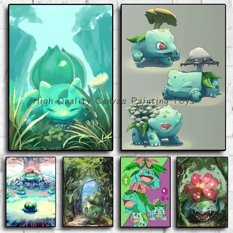 

Pokemon Anime Figures Hd Bulbasaur Venusaur Ivysaur Artwork Prints Poster Canvas Painting Wall Art Home Room Decor
