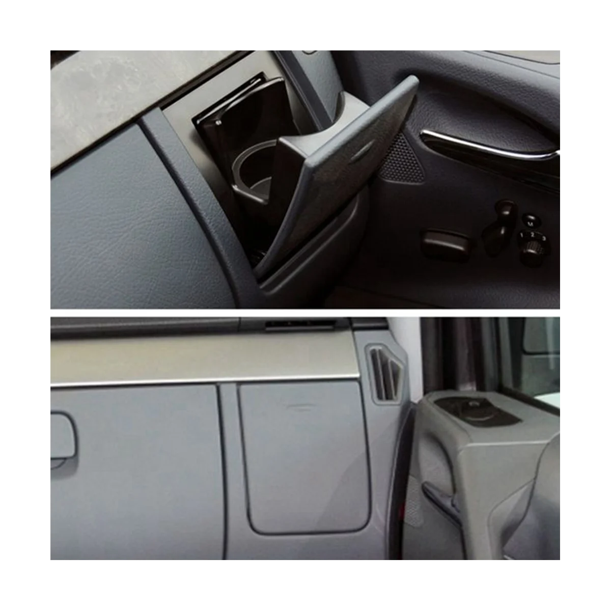 Per Mercedes Benz Nuovo Vito Metris Copilot Portabicchieri W636 W639 2010-2015 Nero