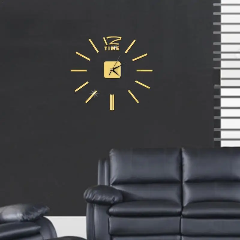 Orologio Da Parete Fai Da Te Adesivo, Design 3D XXL, Con Specchi Acrilici, Per Soggiorno E Camera - 3